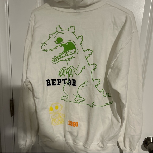 Nickelodeon Rugrats Reptar Men’s Medium White Hoodie - Picture 4 of 4